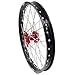 KKE 21/19 SPOKED MX WHEELS RIMS SET FOR CRF250R 04-13 CRF450R 02-12 CR125R CR250R 02-13 CNC ALUMINUM (red hub, black rim, silver nipple, silver spoke)
