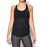 Under Armour Women's Tech Slub Flowy Tank, Black/Metallic Silver, Large