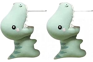 Ulobey Cute Animal Bite Ear Studs Earring - Fashion 3D Polymer Clay for Girls Women - Simple Cartoon Soft Pottery Ear Studs Decors - Creatives Gifts Accessories - Dinosaur