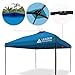 Leader Accessories Pop Up Canopy Tent 10'x10' Canopy Instant Canopy Shelter Straight Leg Including Wheeled Carry Bag, Blue