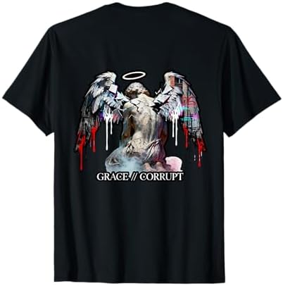 Amazon.com: RTUZ Angel Y2K Back Print Urban Streetwear T-Shirt