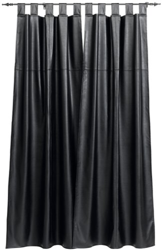 Lee S Faux Leather 42 By 84 Inch Tab Top Curtain Panels 2 Pack