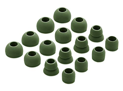 IiEXCEL 8 Pairs Replacement Earbuds for Powerbeats 3 Wireless Earphone, Small Medium Large Double Flange 4 Size Silicone Eartips Ear Tips for Beats Powerbeats 3 Headphone (Turf Green)