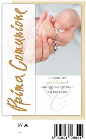 Marpimar Biglietto Auguri Prima Comunione Con Rosario Con Opalina E Foil Oro Marp Amazon It Casa E Cucina
