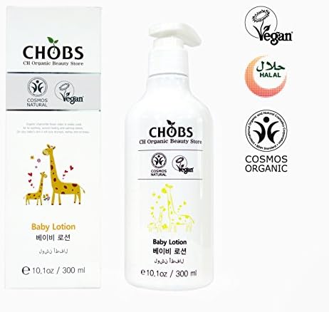 CHOBS Baby Lotion 10.1 fl.oz.| Organic Skin Care | BDIH COSMOS Organic Certified | Vegan Certified | HALAL ESMA Certified
