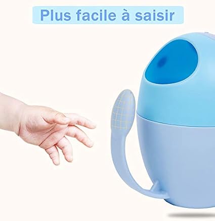 Rince Tete Bebe Whale Tasse De Bain Hair Wash Cup Pour Enfant Accessoire Baignoire Jeu Baleine Oeuf Jouet Pommeau De Bain Douche Chute D Eau Shampooing Rincage Cheveux Moby Toilette De Bebe Bebe