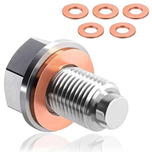 HOKYYCC Tornillo de drenaje de aceite magnético, tornillo de drenaje de aceite con arandela rosca, Cárter de aceite magnético drenaje de aceite tornillo, drenaje de aceite(M14x1.5)