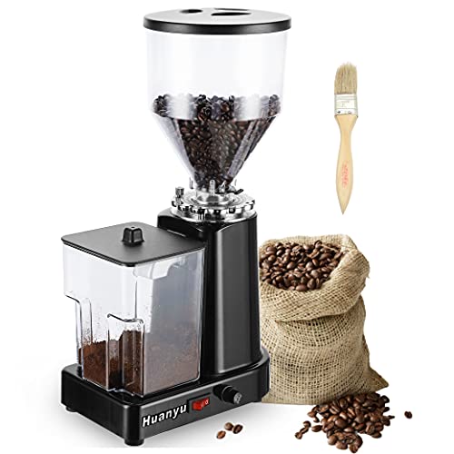 Huanyu Coffee Grinder Electric Flat Burr Grinding Machine Automatic