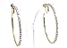 Clip-on Earrings Gold Tone Crystal Hoop Earrings 2 Inch Clip Hoop Earrings for Non Pierced Ears
