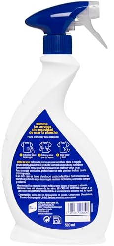 - No Más Plancha, Spray Antiarrugas, Elimina Arrugas Sin Necesidad de Planchar, Aroma Fresco, Apto para Todas las Prendas, Fórmula Respetuosa - 500 ml
