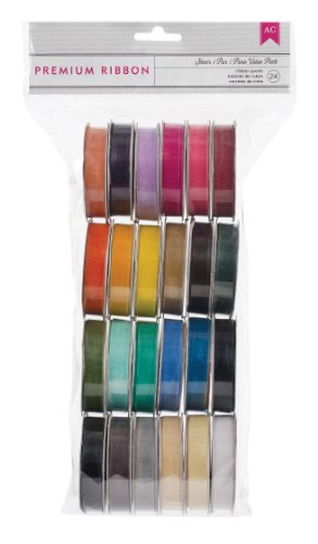 American Crafts 24-Pack Extreme Value Ribbon, Solid Sheer