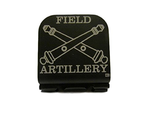 Field Artillery Crossed Cannons Laser Etched Hat Clip Black