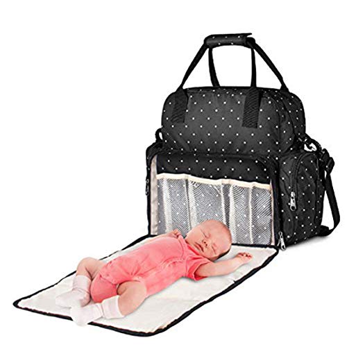 Large Diaper Bag Backpack, Baby Nappy Changing diaper Bag Tote Multifunction Baby Bag Waterproof Maternity Travel Back Pack for Baby Girl Boy Black