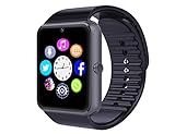 Smart Watch, JIUXI Bluetooth Sweatproof Smartwatch Wristwatch with Touch Screen / Handsfree Call / Camera /anti-lost /Call reminder for all Android 4.2 and IOS (Black)