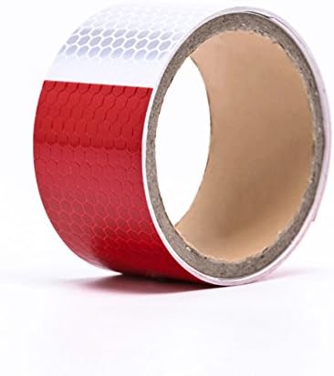 Red White Honeycomb Reflective Tape 2"4'-Waterproof Self-adhesive Trailer Reflector Tape-reflective Tape for Trucks,Trailers,Car,Warning Caution Conspicuity Tape