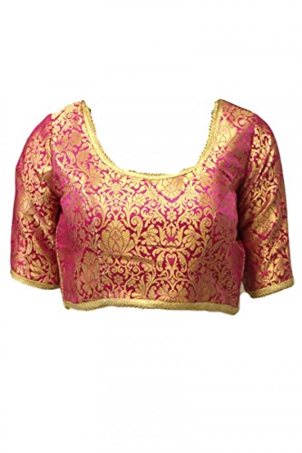 RMB3131 Magenta & Gold Ready Made Designer Saree Blouse