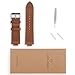 WONBEE Wooden Leather Watchband/Top Cowhide Watch Strap/Color Brown