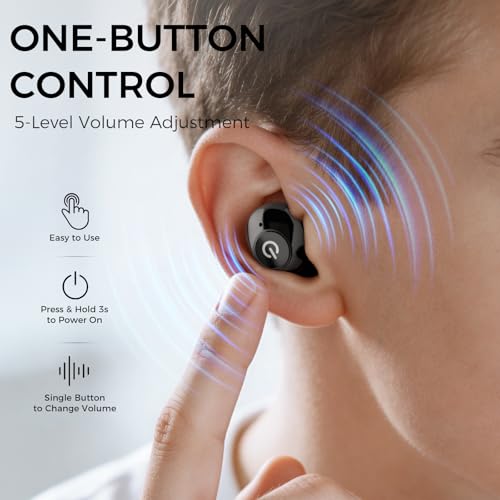 Rechargeable Hearing Aids for Seniors, Invisible In-Ear Design, Digital Noise Reduction for Clear Conversations & TV, 80H Battery with Charging Case, Easy Control for Mild Hearing Loss - Black