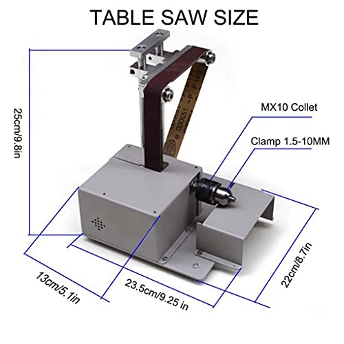 KUANDARMX Mini Tischkreissäge Schneidemaschine, Multifunktions 4 In1 Elektrobandschleifer Kantenschärfer, 7-Fach… – Bild 7