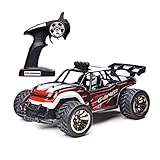 Demaxis 10 Mph RTR Rc Remote Control Electric Cars Trucks, 2.4 Ghz 2wd Rc Dune Desert Buggy, All Terrain Vehicles Truggy (1 16, Red)
