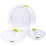 Plant Pot Saucers Clear Plastic Indoor Outdoor Garden Assorted Sizes 9-pc Set (9 Count)