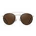 JIM HALO Small Polarized Round Sunglasses for Men, Women Vintage Double Bridge Frame (Gold Frame/Polarized Brown Lens)