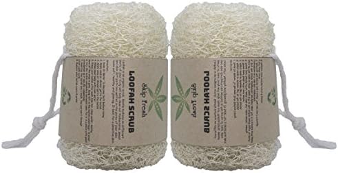 Skip Fresh Loofah Luffa Exfoliating Bath Sponge Scrubber With Rope 100%Natural(2-Pack)