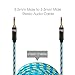 FRiEQ 3.5mm Male To Male Car and Home Stereo Cloth Jacketed Audio Cable (4 Feet/1.2M) for iPhone, iPad, iPod, Smartphones and mp3 players (Plug will be Fully Seated with Phone Case On) Blue/Yellow