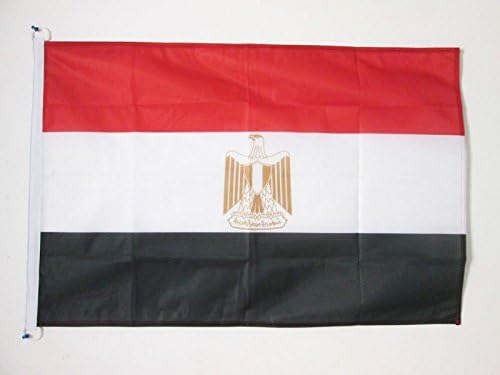 AZ FLAG, Egypt Nautical Flag, 18'' x 12'', For Outdoor and Boat, Egyptian Banner Knitted Polyester with Two Plastic Rings