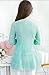 Shawhuaa Womens Lace Splice Crochet knit Elegant Cardigan Shirt Light Green