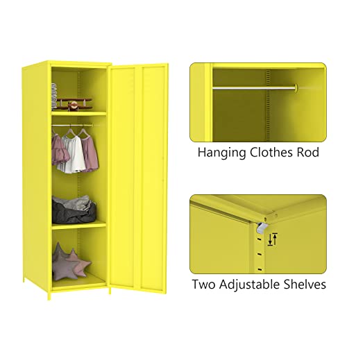 HOMMOO Metal Locker with Door and 2 Adjustable Shelves