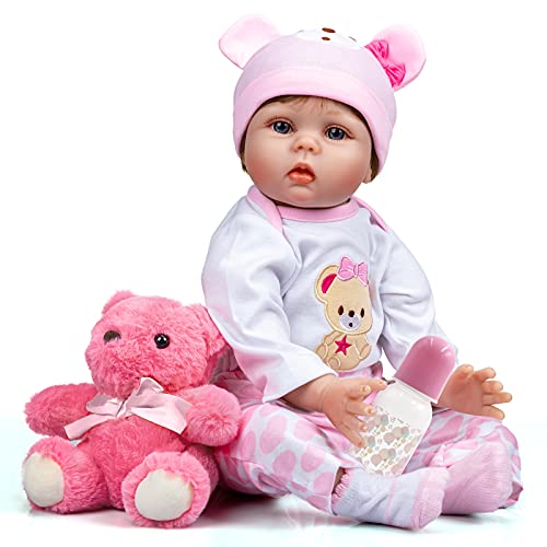 Asmork Lifelike Reborn Baby Dolls Girl, 22 Inch Weighted Realistic