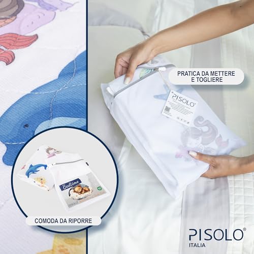 PISOLO - Ultra Absorbent 100% Waterproof Mattress Protector for Baby Bed 91 x 86 cm with Tuck-in Wings, Easy to Change and Washable, Ideal for Potty Training