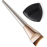 Foundation Brush for Liquid Makeup with Puff Set, Ultra-Thin Flat Foundation Brush, Spatula Brush Makeup for Smooth Streak-Free Base, Professional Flat Makeup Brush for Primer, Foundation, Sunscreen