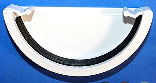 RWE1WH (White) Marshall Tufflex Half Round Gutter 112mm External Stop End Cap