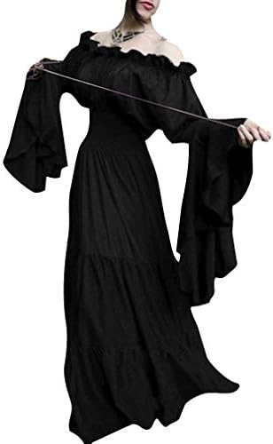 Solid Color Dress for Women Retro Medieval Victorian Style Long Dress Elegant Long Sleeves Dresses Costume for Spring Autumn Size S M L XL 2XL 3XL 4XL 5XL