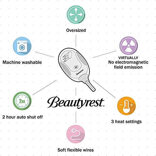 Beautyrest Ogee Printed Plush Electric Blanket for Cold Weather, Fast