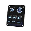 TEQStone-MarineBoat-Car-Switch-Panel-3-Gang-with-1-Charger-With-2-USB-Slot-and-a-Voltage-Monitor-Blue-LED-Light-5pin-Onoff-Rocker-Switch