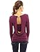 PattyBoutik Women's Cowl Neck Backless Buckle Twinset Top (Dark Magenta M)