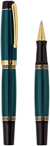 Xezo Maestro LeGrand Diamond Cut, Lacquered, 18K Gold Plated Fine Handmade Rollerball Pen in Dioptase Color