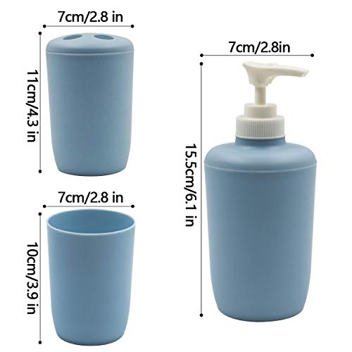 4-Piece Bathroom Set, Accessories Includes Soap Dispenser Pump, Tumbler Cup, Toothbrush Storage, Food Grade Plactic, Multipurpose - Thumbnail 5