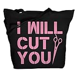 Shirts By Sarah Tote Bag Funny Hairdresser I Will Cut You Zippered Totes