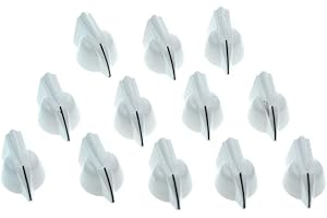 Dopro 12-Pack 1/4" Universal Vintage Raised Mini Chicken Head Knobs Small Size Guitar Bass Potentiometer Knobs Amplifier Knob Effect Pedal Chicken-head Knobs with Set Screw White