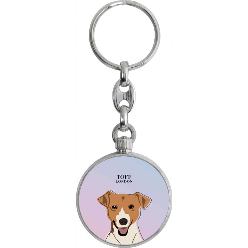 Toff London Beige Jack Russell Terrier Dog Head Keyring