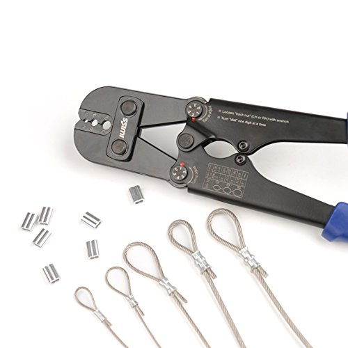 IWISS Wire Rope Crimping Tool for Aluminum Oval Sleeves,Stop Sleeves