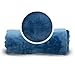 Cabeau Fold ‘N Go Travel Blanket Doubles as Neck Support Pillow, Versatile Lumbar Support Cushion, with Compact Travel Case - French Microfiber (Blue)