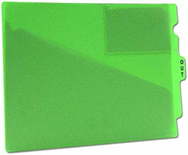FC178GN Outguide, Center Tab, Letter Size, 2 Pockets, Vinyl, 12 7/8" x 9 1/2", Green (Pack of 25)