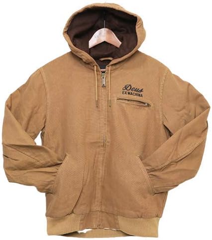 tan hooded jacket