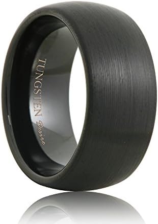 Gilbert Rounded 10mm Wide Brushed Black Tugsten Band