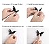Luxbon 100Pcs 3D Paper Black Matt Effect Butterfly Wall Stickers Removable Butterflies Decor Wall Decals for Livingroom Home Nursery Girls Bedroom DIY Wall Decorations